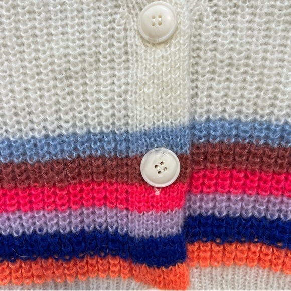 INDEE Network Cardigan Stripe Colorful Long Sleeves Sweater Size 10 - Picture 9 of 14